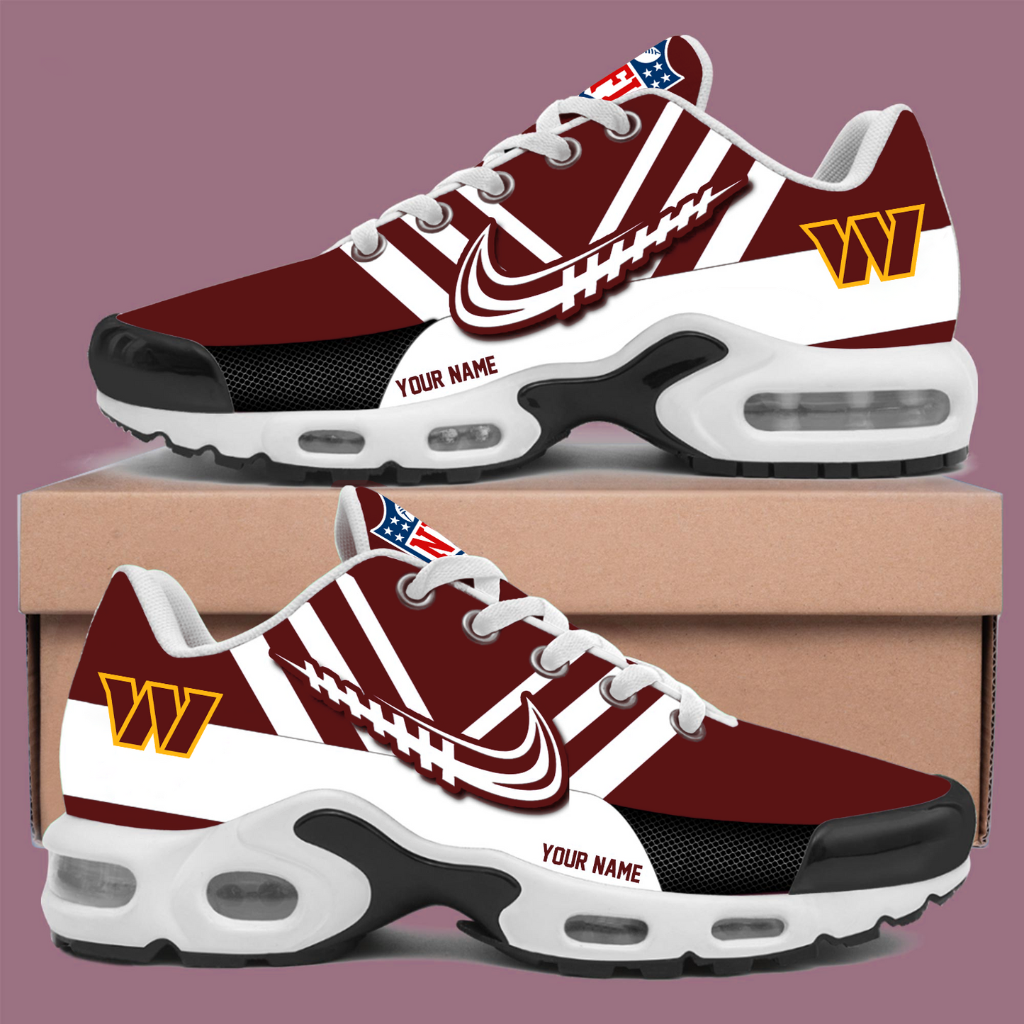 WAS x NFL Personalized Air Max Plus Sneakers DATND TANTD