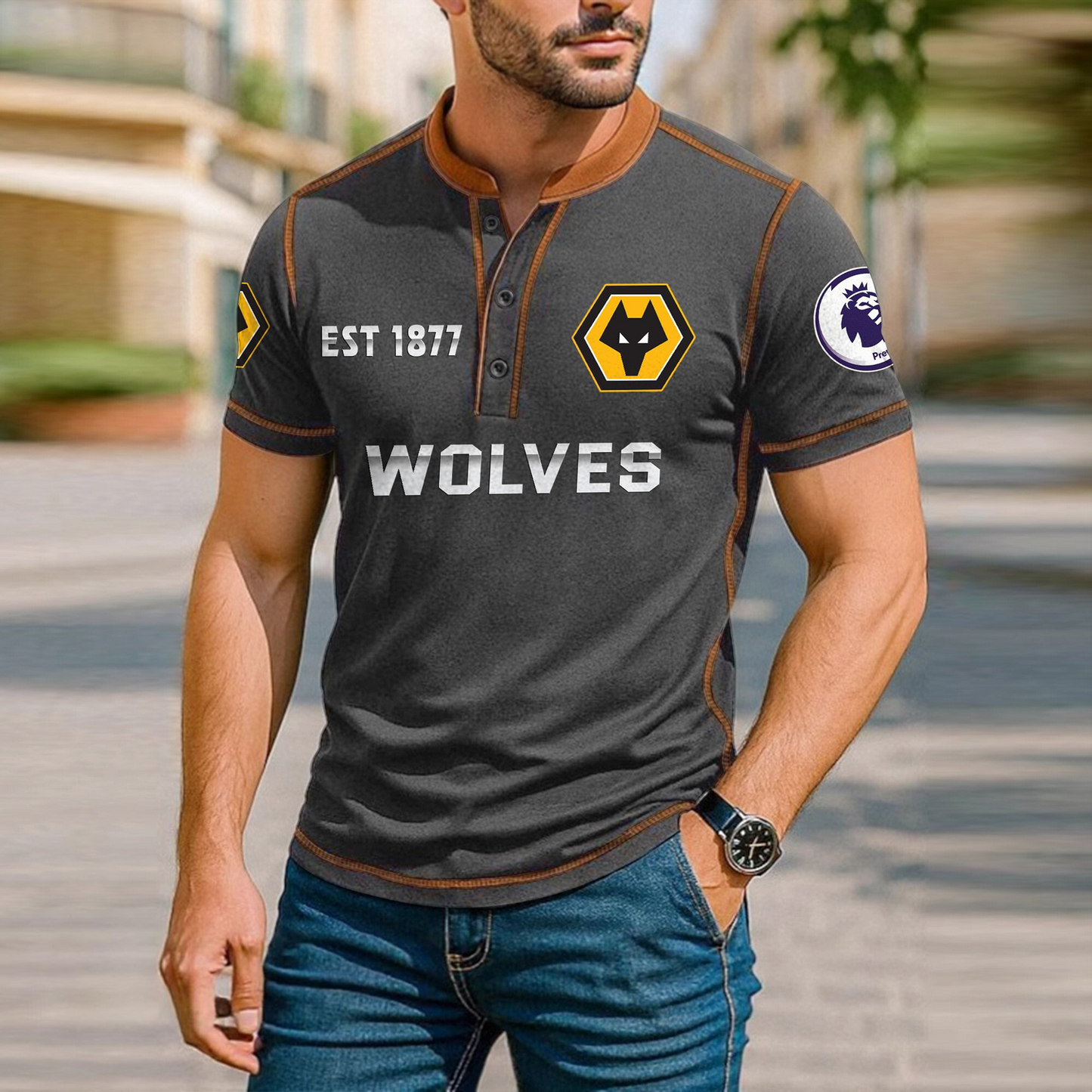 WOL Premium Men's Short Sleeve Henleys DatND DVT