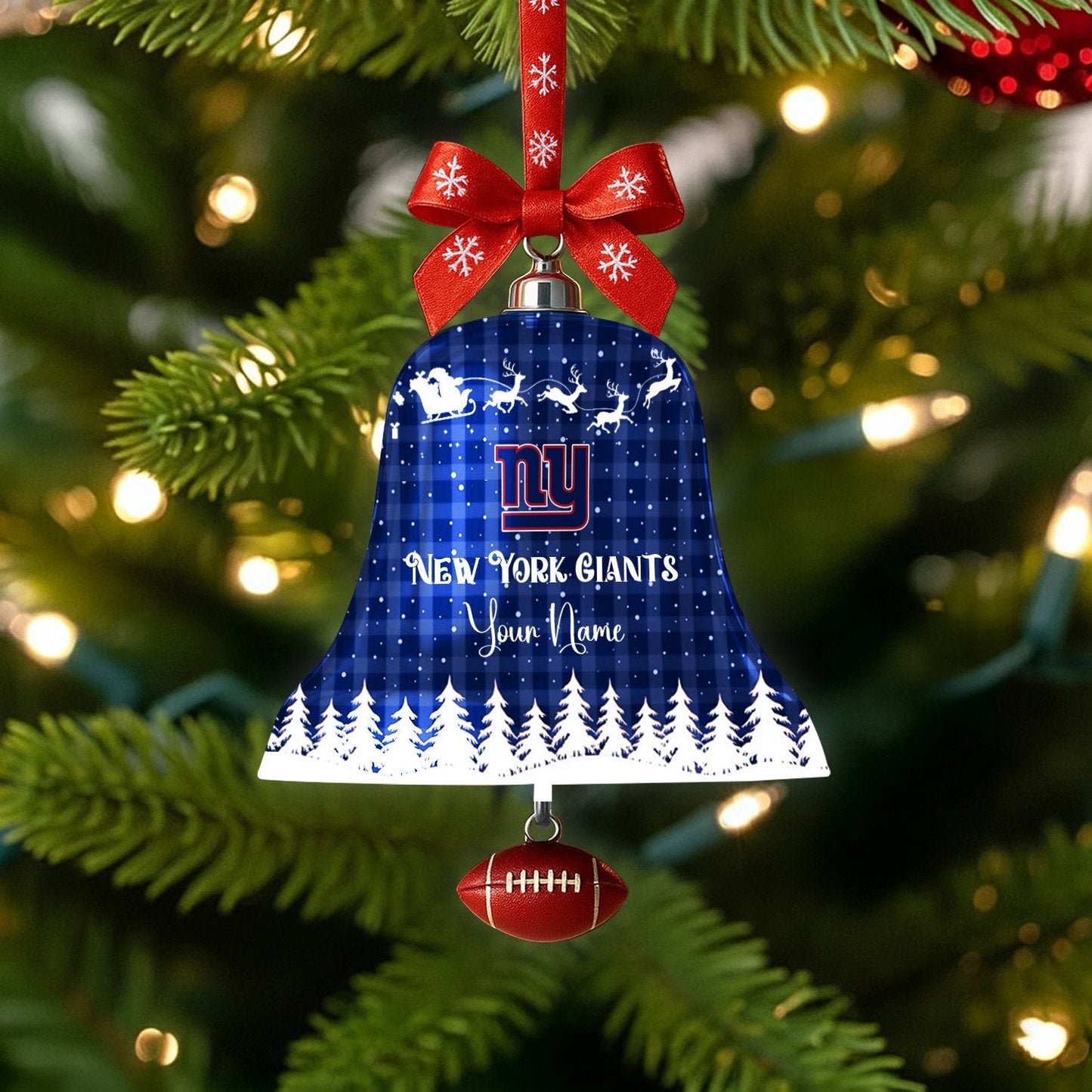 PREMIUM NFL X NYG Christmas Bell Ornament Custom Name NDT NHM 131125