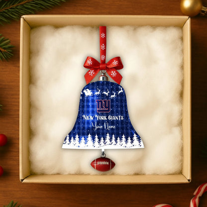 PREMIUM NFL X NYG Christmas Bell Ornament Custom Name NDT NHM 131125