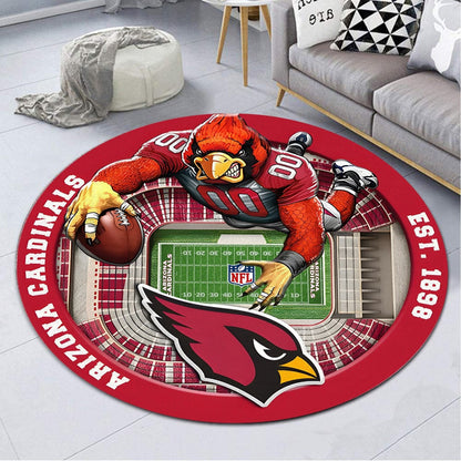 ARI x NFL Luxury 3D Round Rug DatND DVT