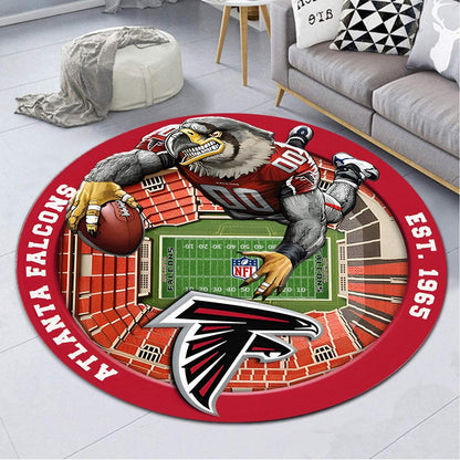 ATL x NFL Luxury 3D Round Rug DatND DVT