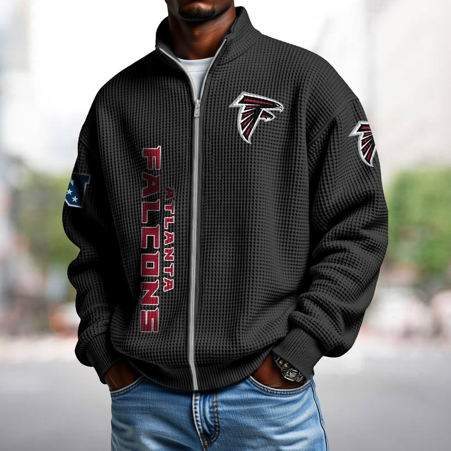 ATL x NFL Waffle Zip-Up Sweatshirt DATND TANTD