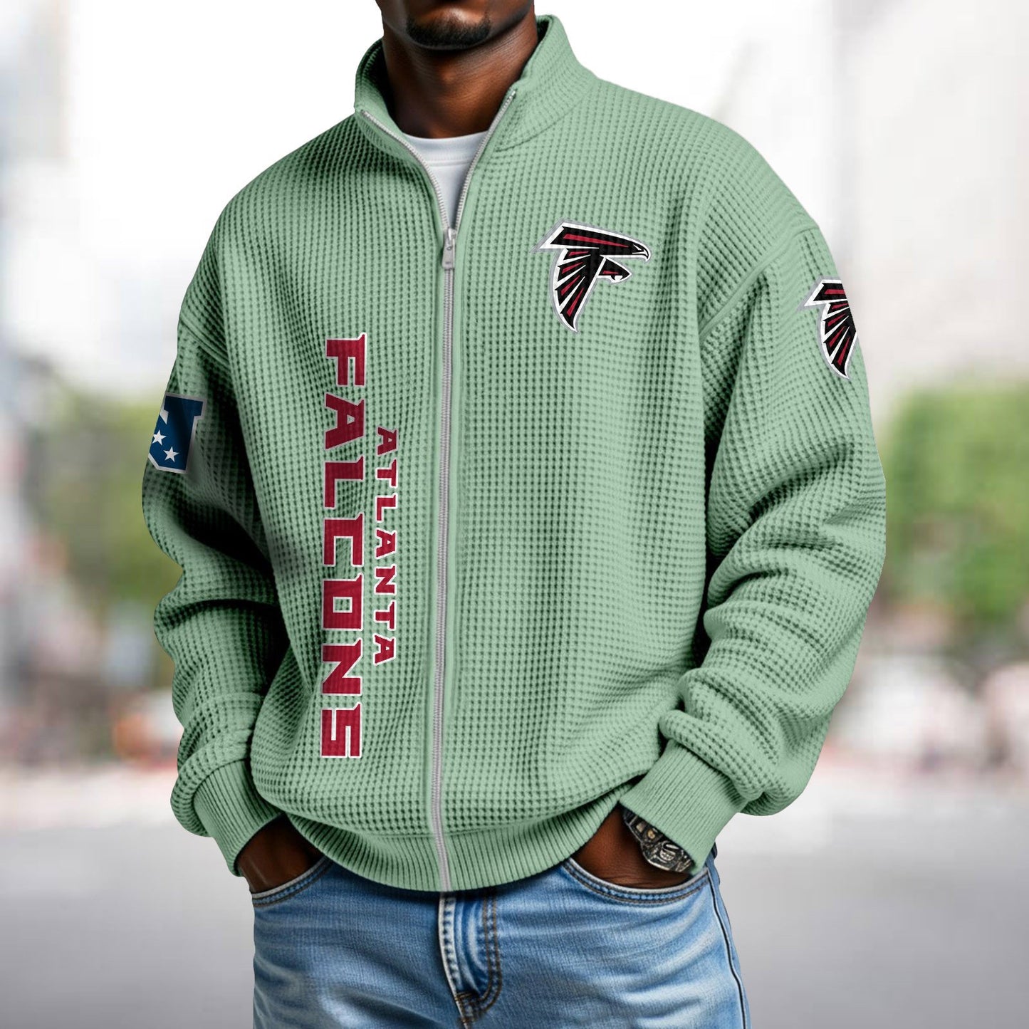 ATL x NFL Waffle Zip-Up Sweatshirt DATND TANTD