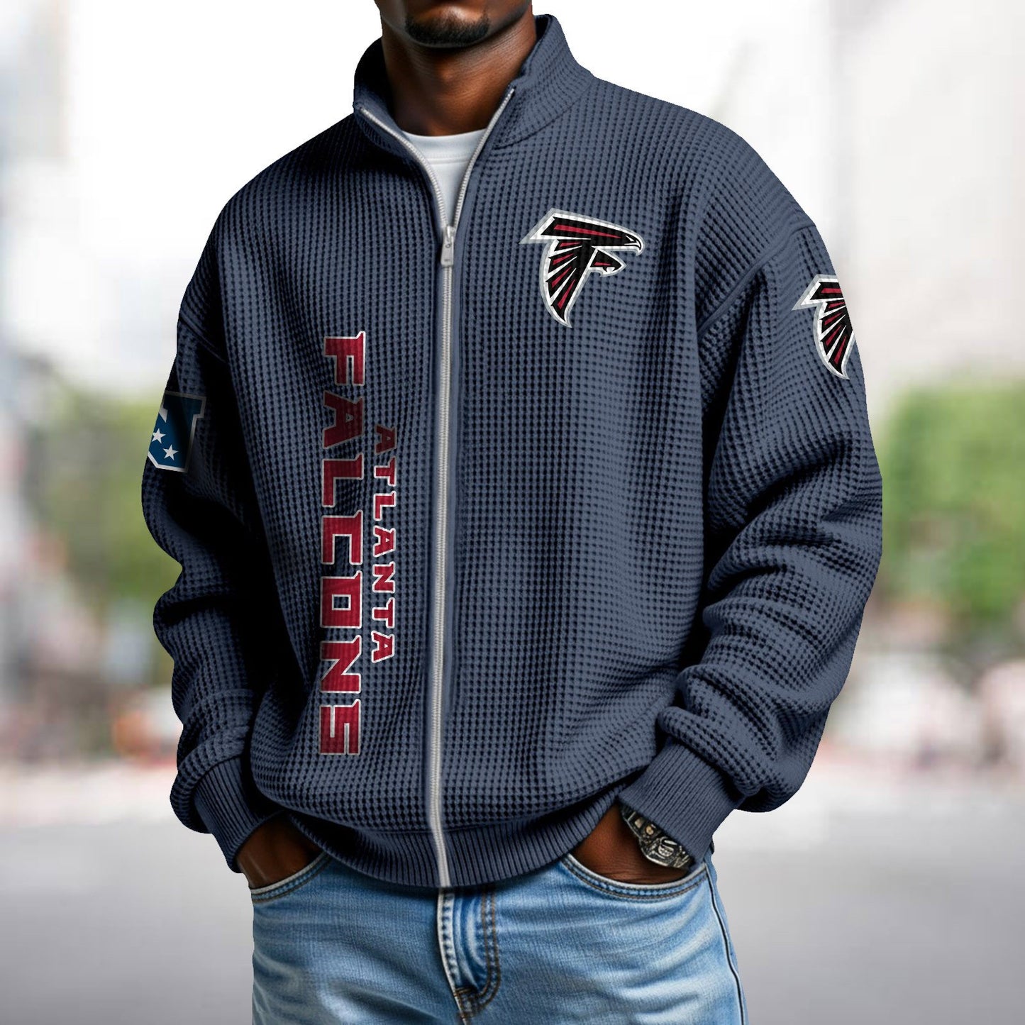 ATL x NFL Waffle Zip-Up Sweatshirt DATND TANTD