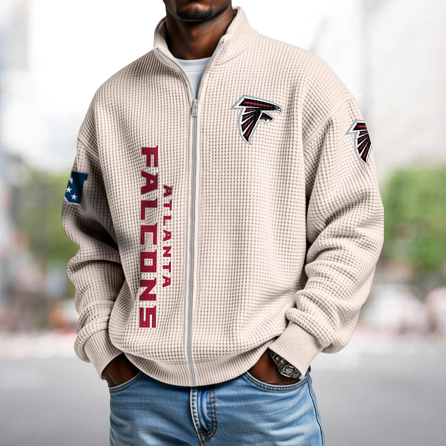 ATL x NFL Waffle Zip-Up Sweatshirt DATND TANTD