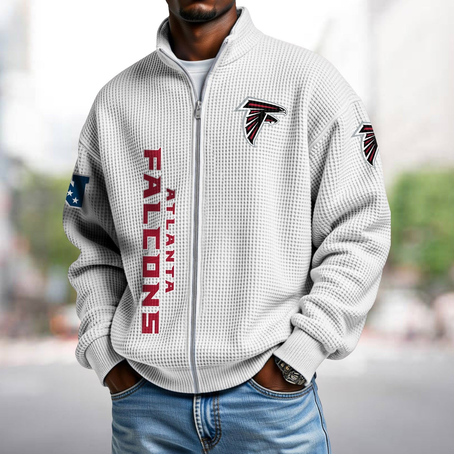 ATL x NFL Waffle Zip-Up Sweatshirt DATND TANTD