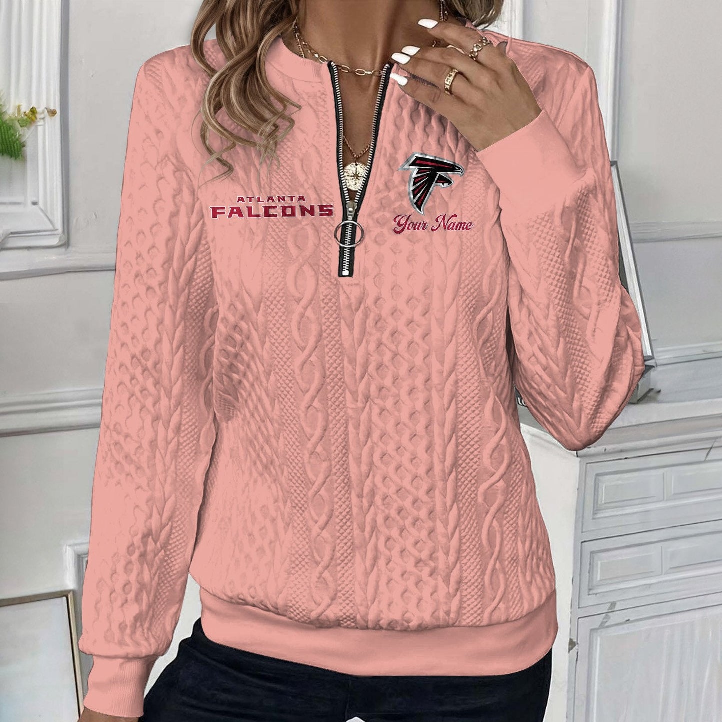 ATL x NFL Women's Quilted Zip-UP Sweatshirt DatND DVT