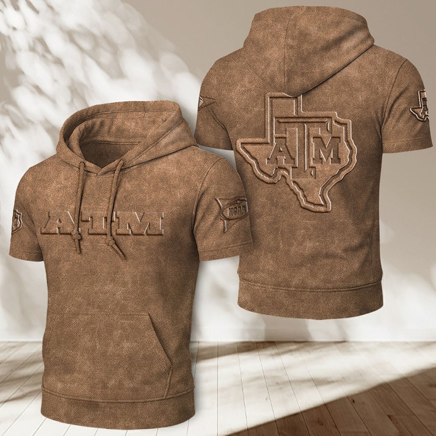 ATMU x NCAA Half Sleeve Hoodie T-Shirt DatND ThuongNH