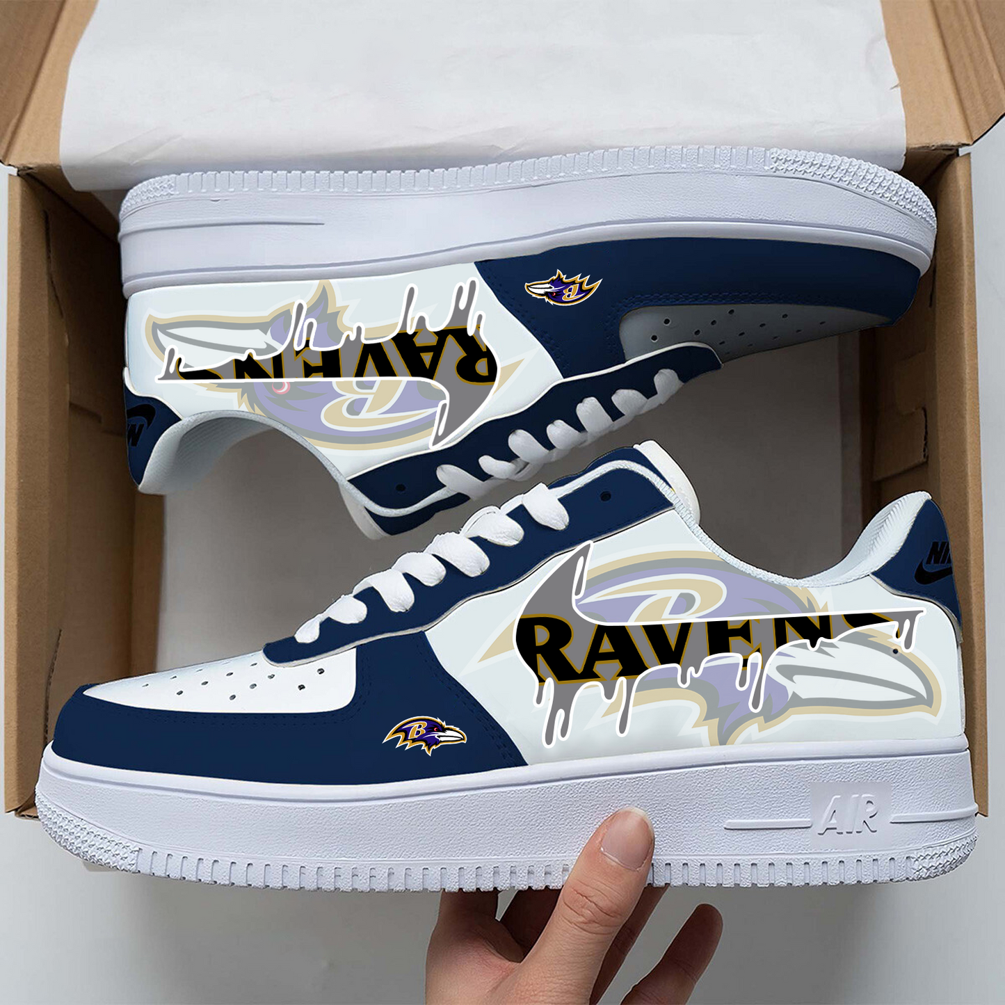 BAL x NFL Team Logo Fan Air Force 1 Shoes DATND TANTD