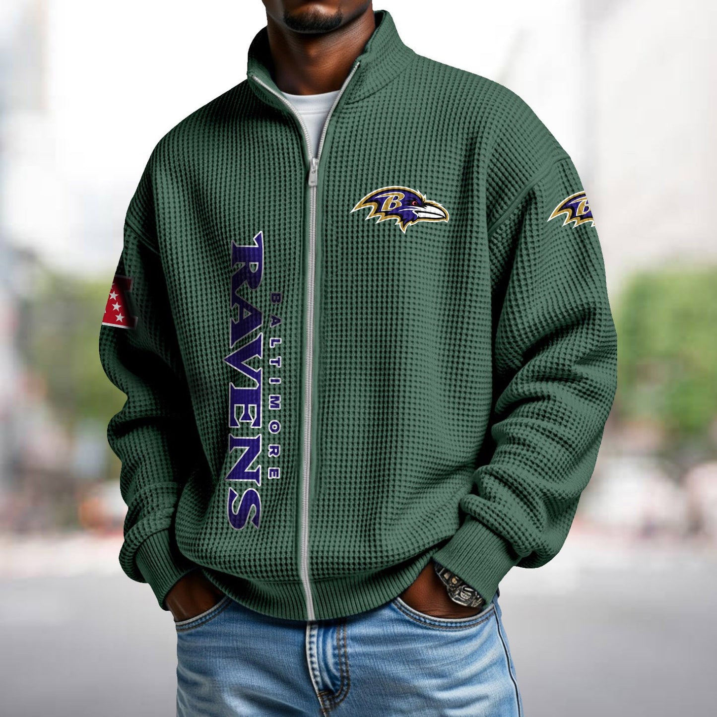BAL x NFL Waffle Zip-Up Sweatshirt DATND TANTD