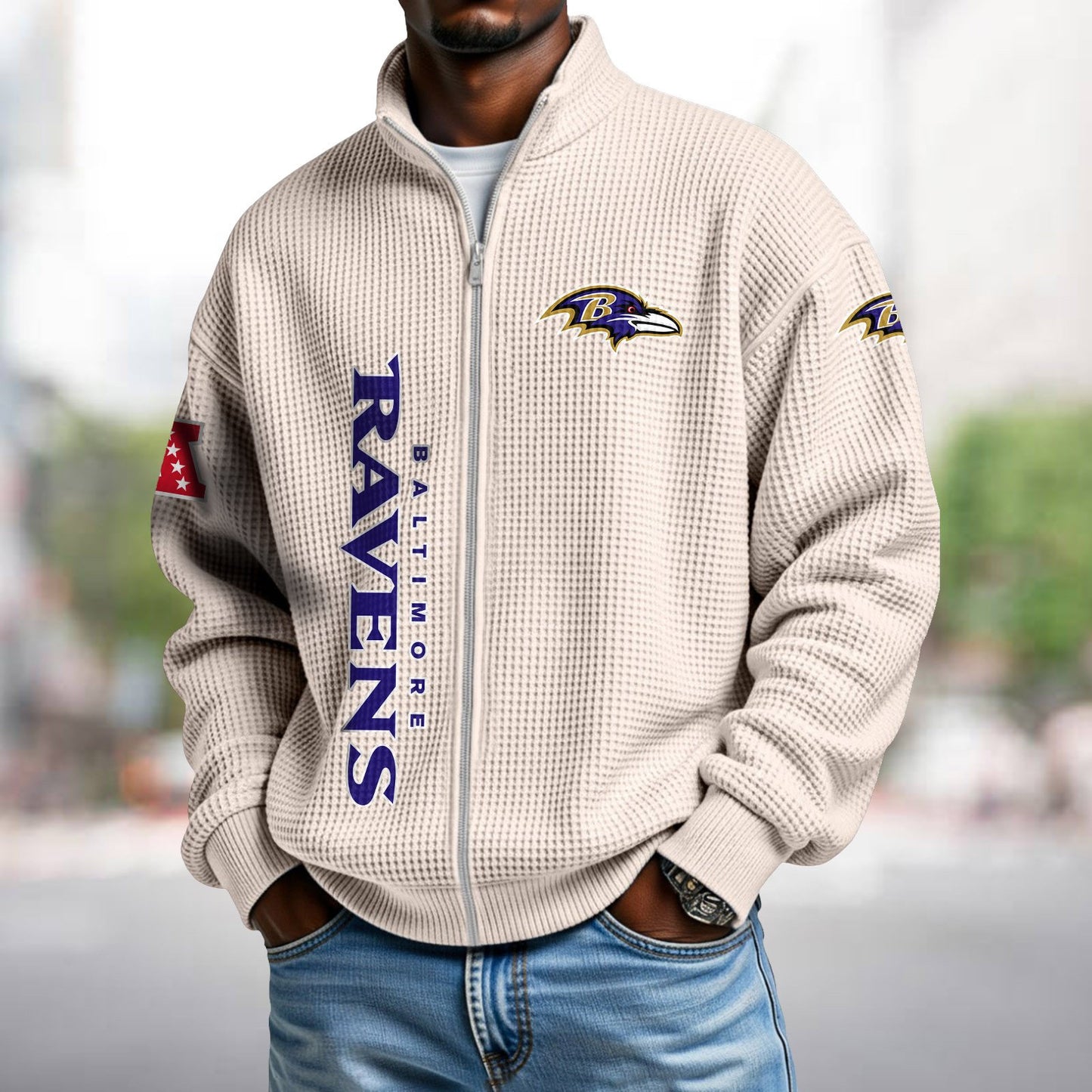 BAL x NFL Waffle Zip-Up Sweatshirt DATND TANTD