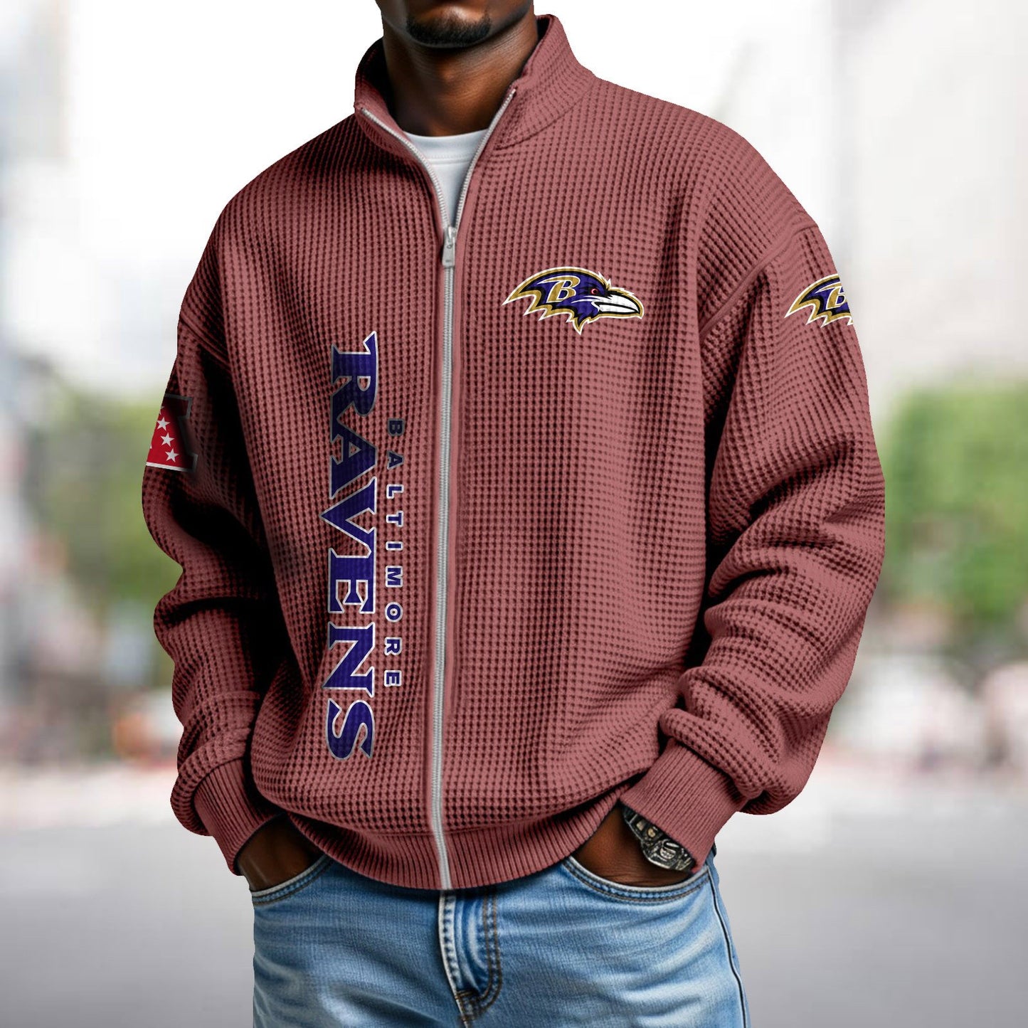 BAL x NFL Waffle Zip-Up Sweatshirt DATND TANTD