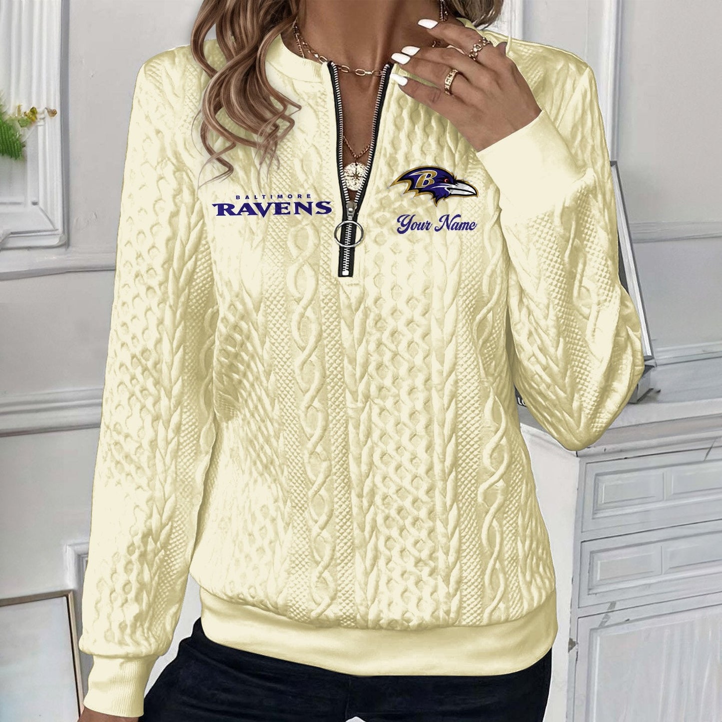 BAL x NFL Women's Quilted Zip-UP Sweatshirt DatND DVT