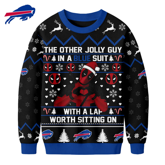 BB Premium NFL Deadpool Christmas Ugly Sweater DDT NTL