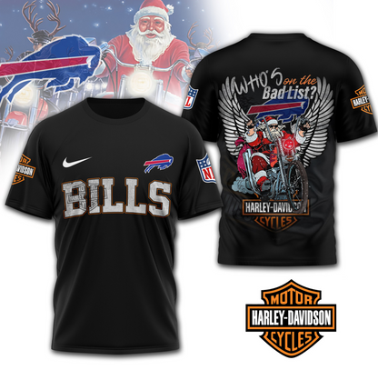 BB Premium NFL Harley-Davidson Santa Claus 3D Shirt DDT NTL