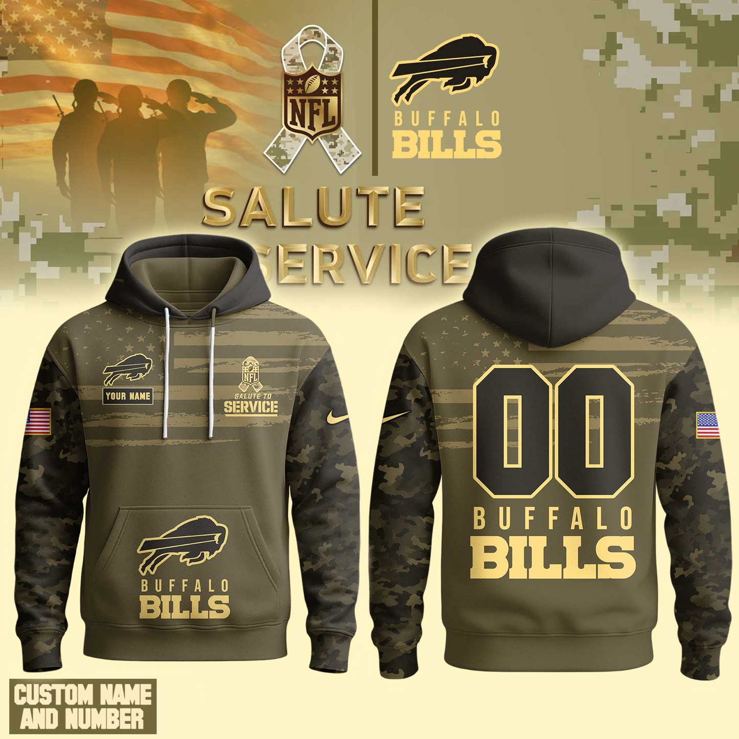 BB Premium NFL Salute To Service Hoodie DDT  NTL