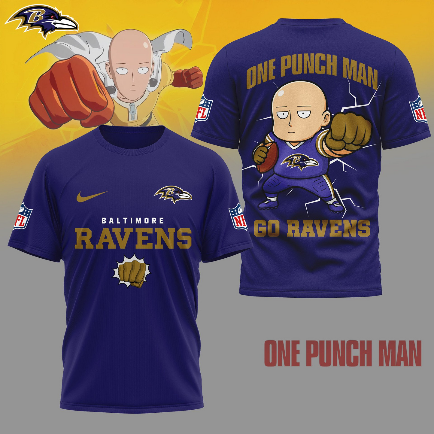 BR Premium NFL One Punch Man Fan 3D Shirt DDT NTL