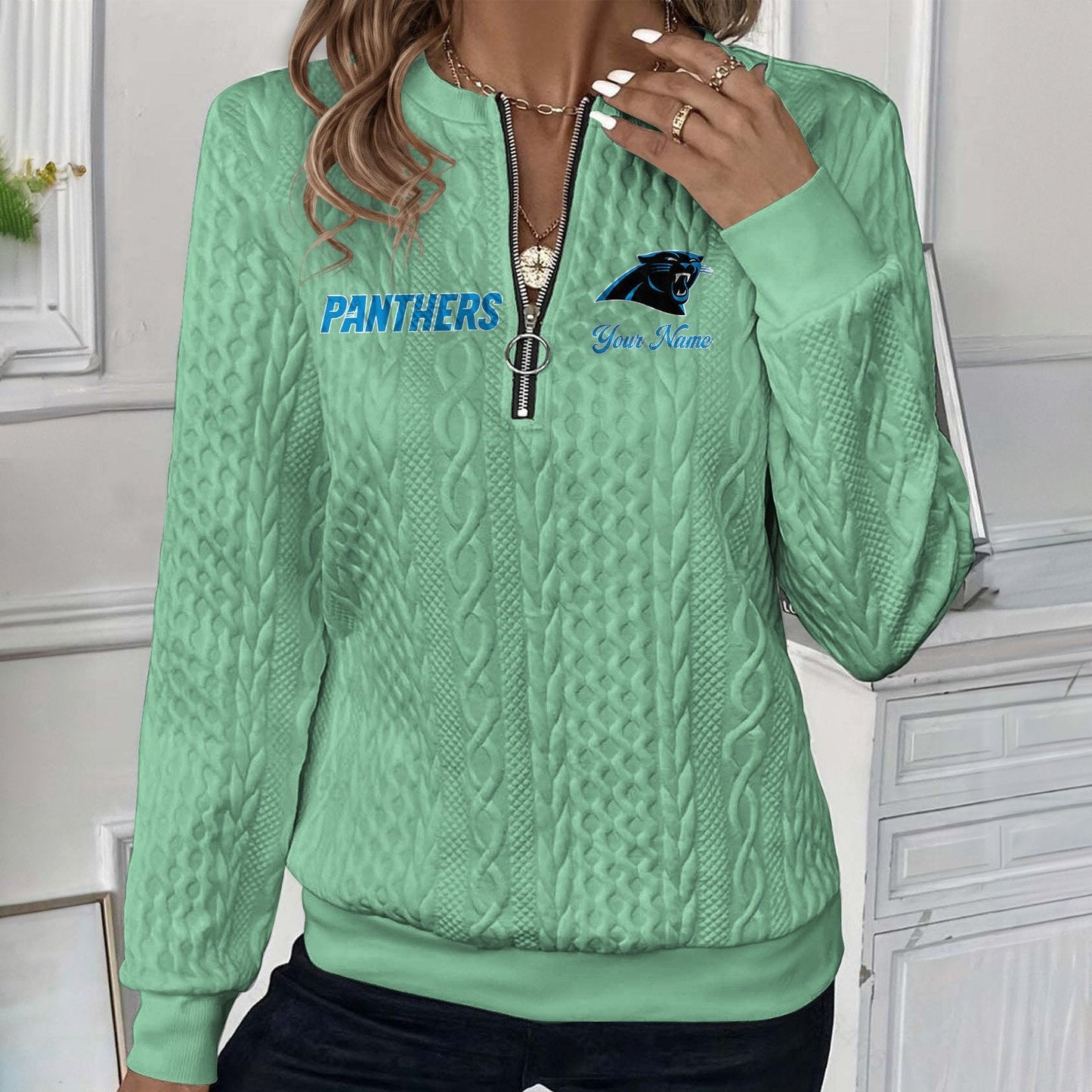 CAR x NFL Women's Quilted Zip-UP Sweatshirt DatND DVT