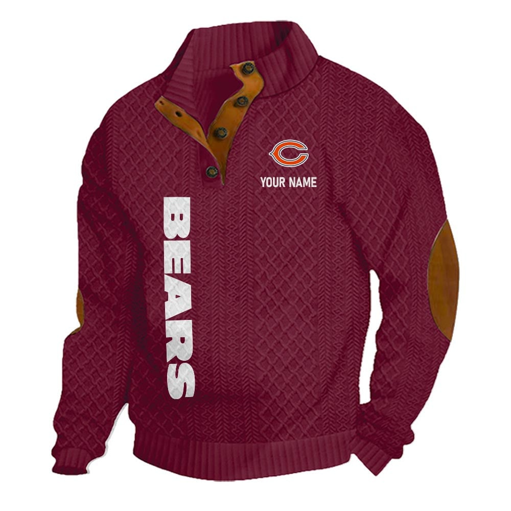 CHI NFL Basic Knitted Stand Collar Sweatshirt DDT CTND