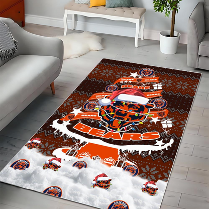 CHI NFL Chrismas Carpet Rug DDT NTL