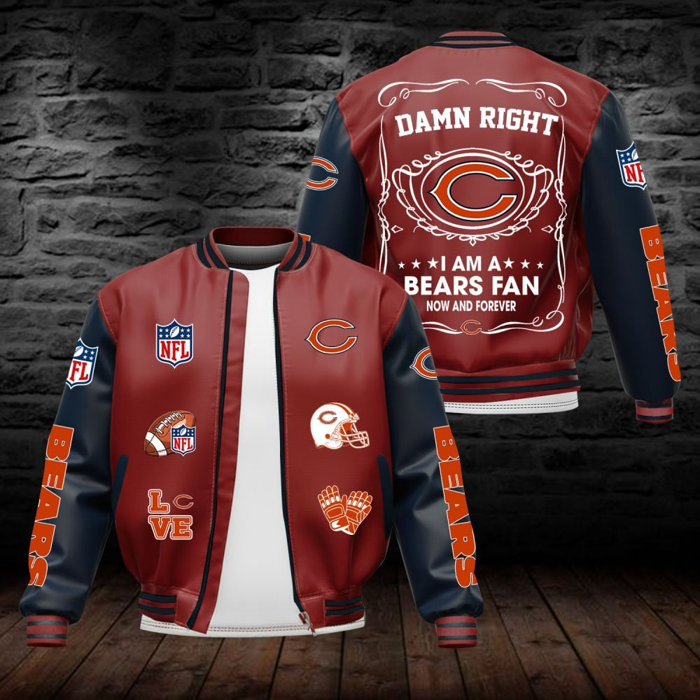 CHI NFL Premium Leather Bomber Jacket DDT HLPHUONG