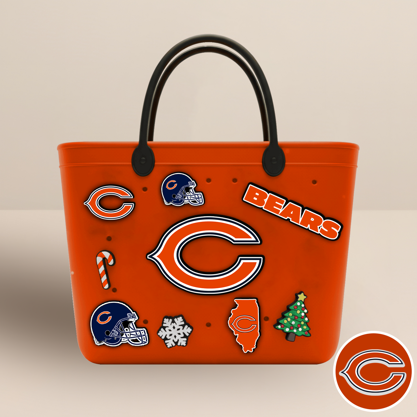 CHI x NFL Rubber Tote Bag with Team Charms DATND TANTD