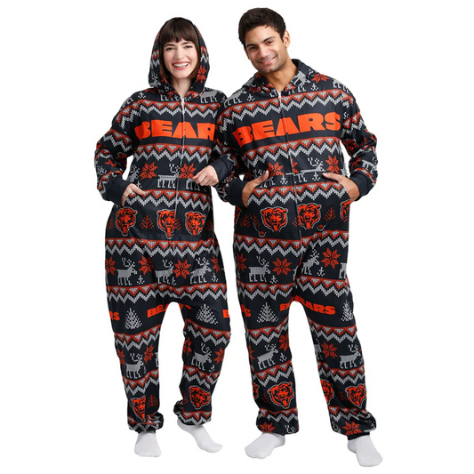 CHI x NFL Ugly Pattern One Piece Pajamas DATND TANTD