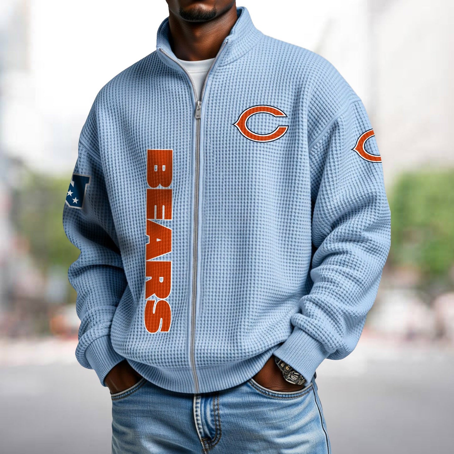 CHI x NFL Waffle Zip-Up Sweatshirt DATND TANTD