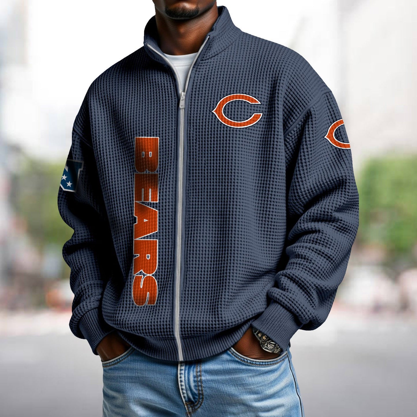 CHI x NFL Waffle Zip-Up Sweatshirt DATND TANTD