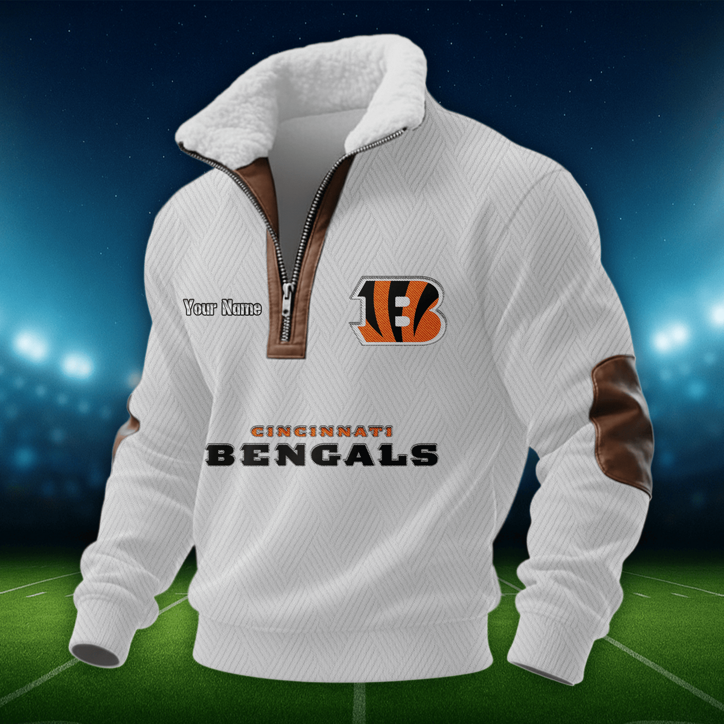 CIN NFL Men Fur Collar Sweatshirt DDT CTND