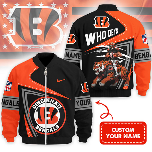 CIN Premium NFL Game Day 3D Bomber Jacket DDT NTL