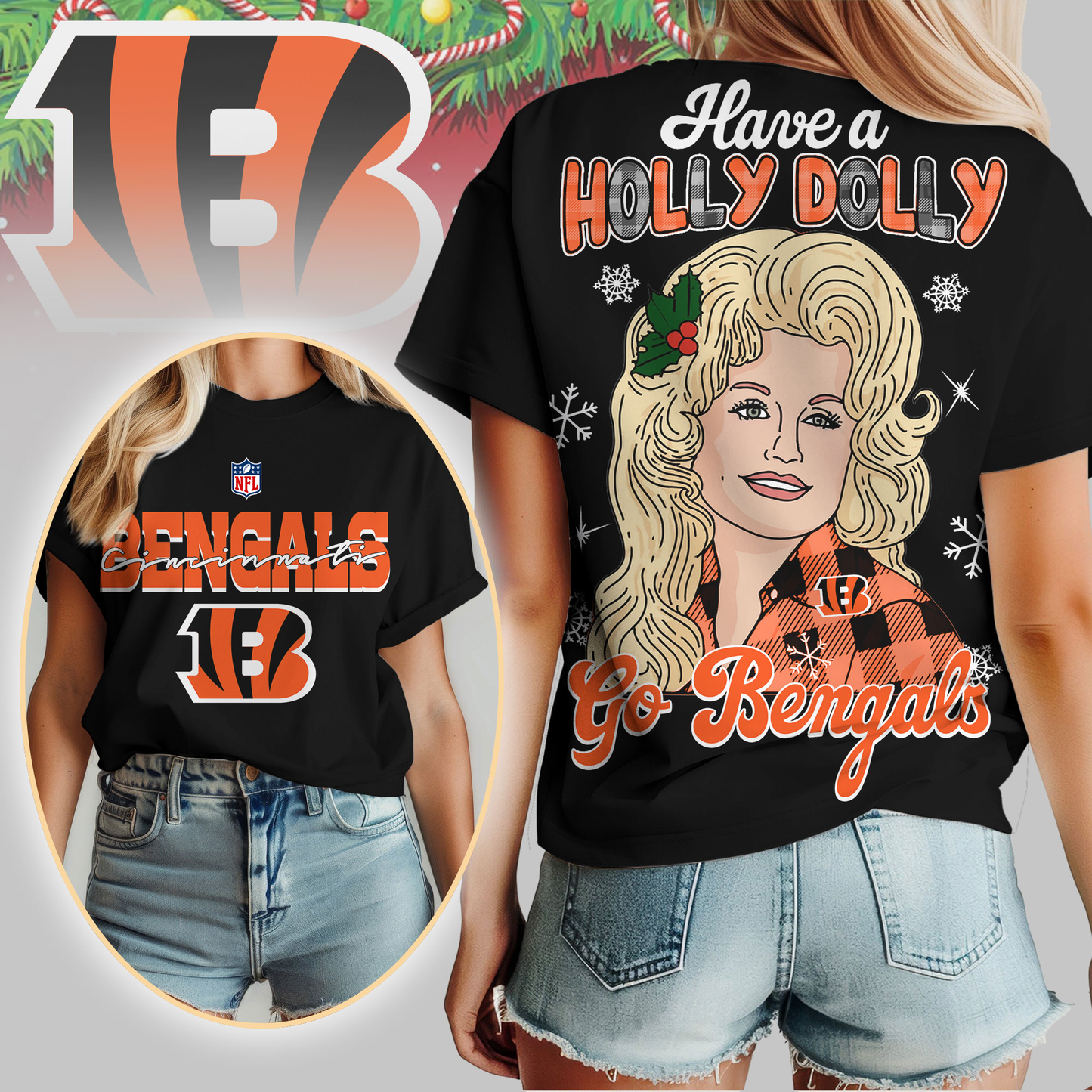 CIN Premium NFL Have A Holly Dolly Women Shirt DDT CTND
