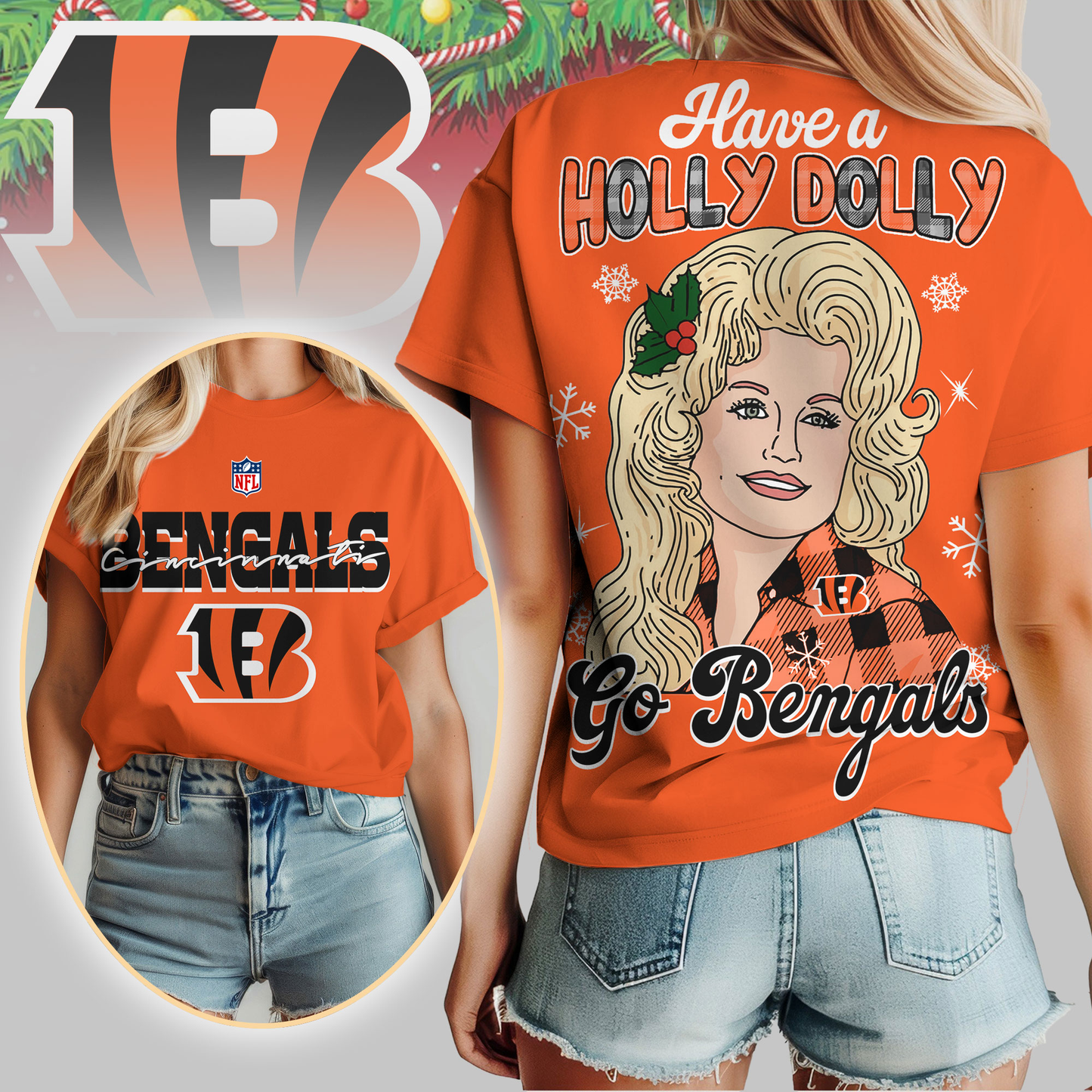 CIN Premium NFL Have A Holly Dolly Women Shirt DDT CTND