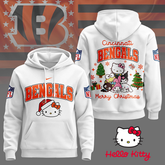 CIN Premium NFL Hello Kitty Christmas 3D Hoodie DDT CTND