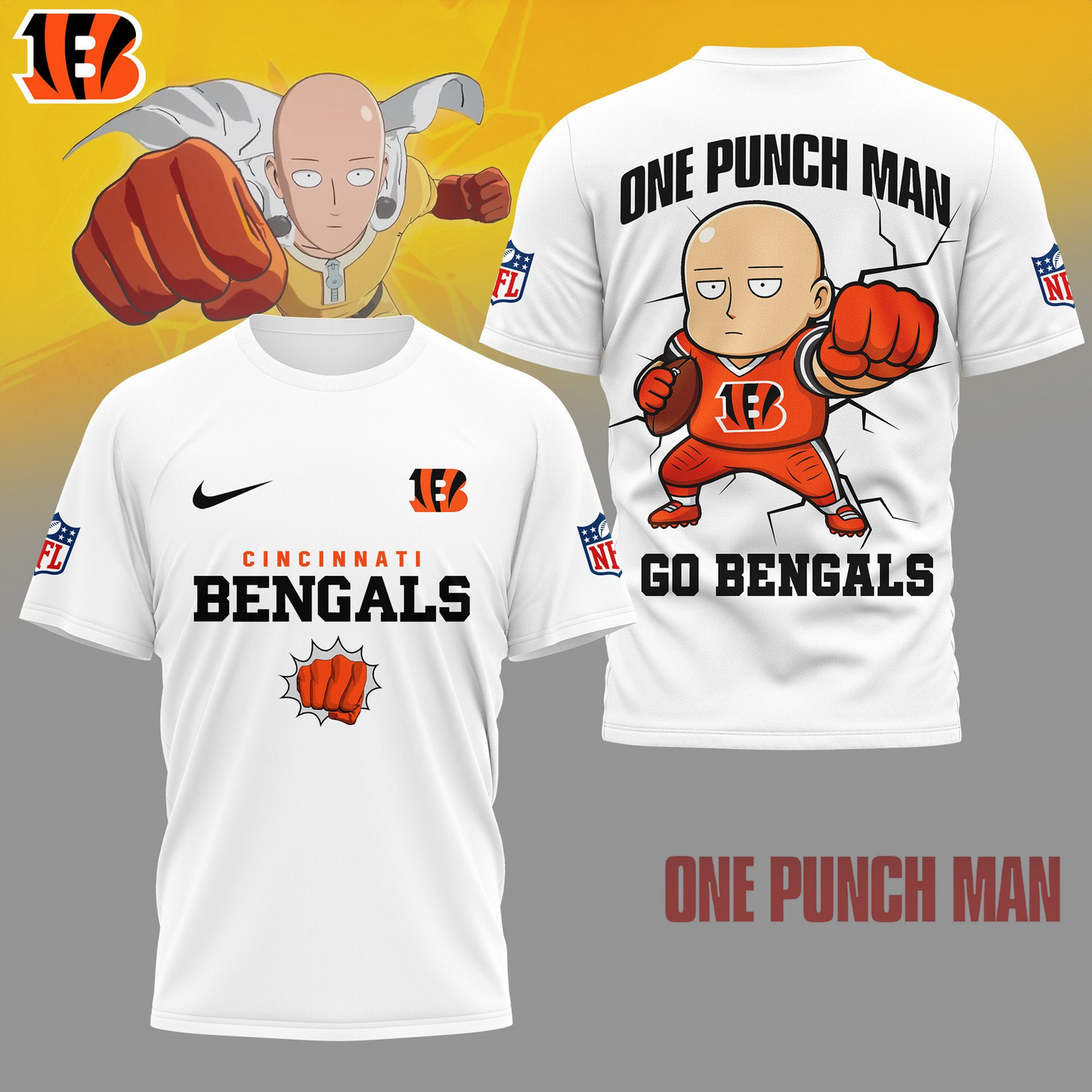 CIN Premium NFL One Punch Man Fan 3D Shirt DDT NTL