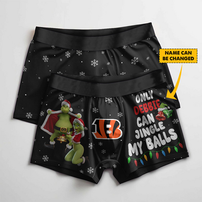 CIN x NFL Funny Grinch Men Boxers Personalized Any Name DatND DVT