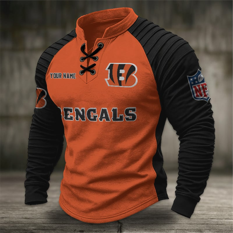 CIN x NFL Men Stand Collar Long Sleeve Top DDT  CTND