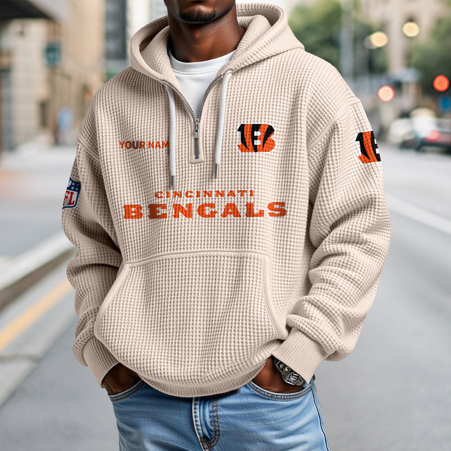 CIN x NFL Waffle Hoodie DatND DVT