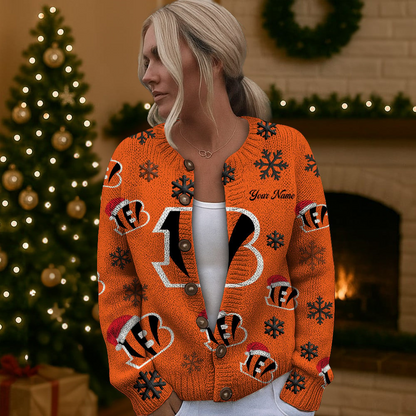 CIN x NFL Women Cardigan Sweater Christmas DDT CTND
