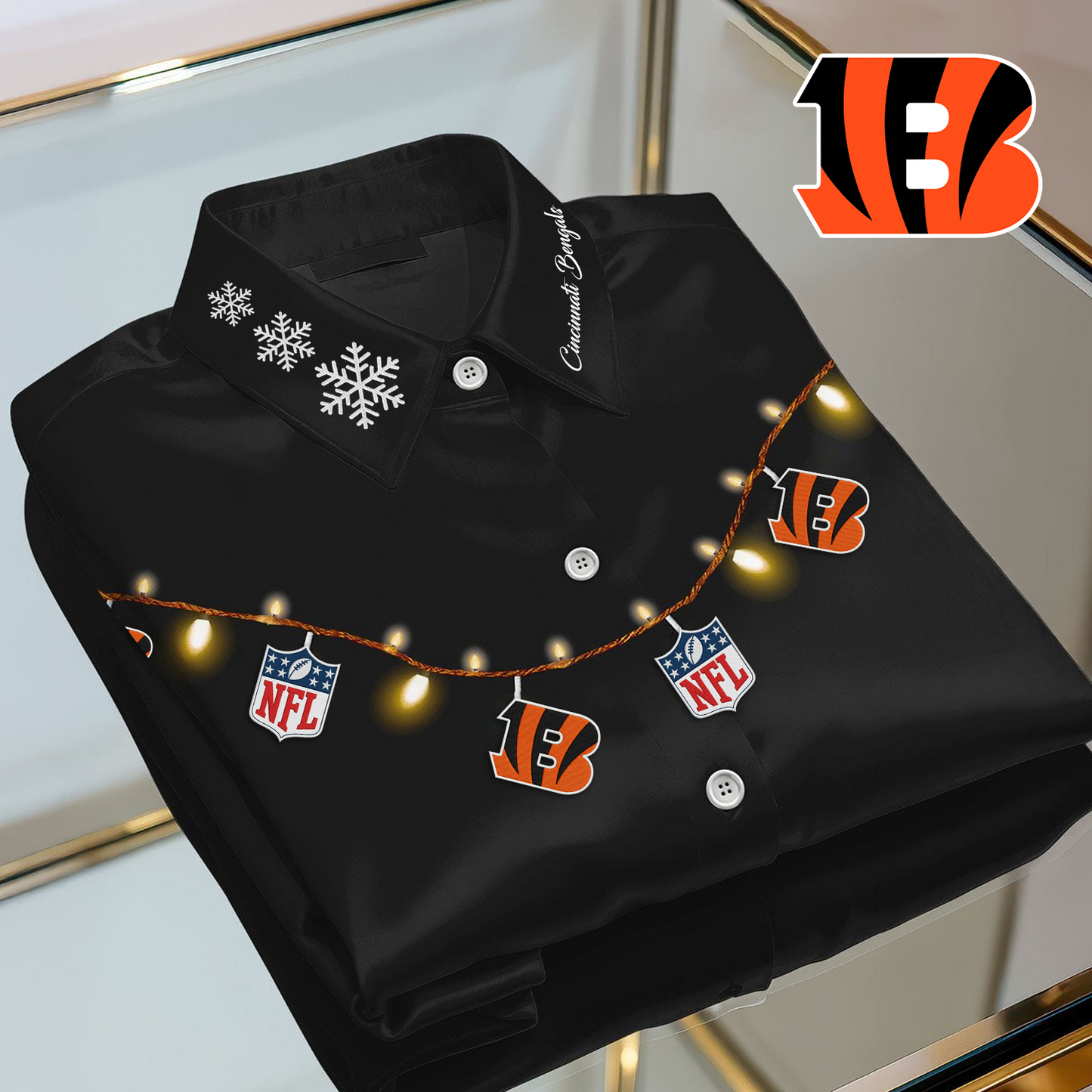 CIN X Premium NFL Christmas Long Sleeve Casual Shirt 101125 V1 NAK NHT