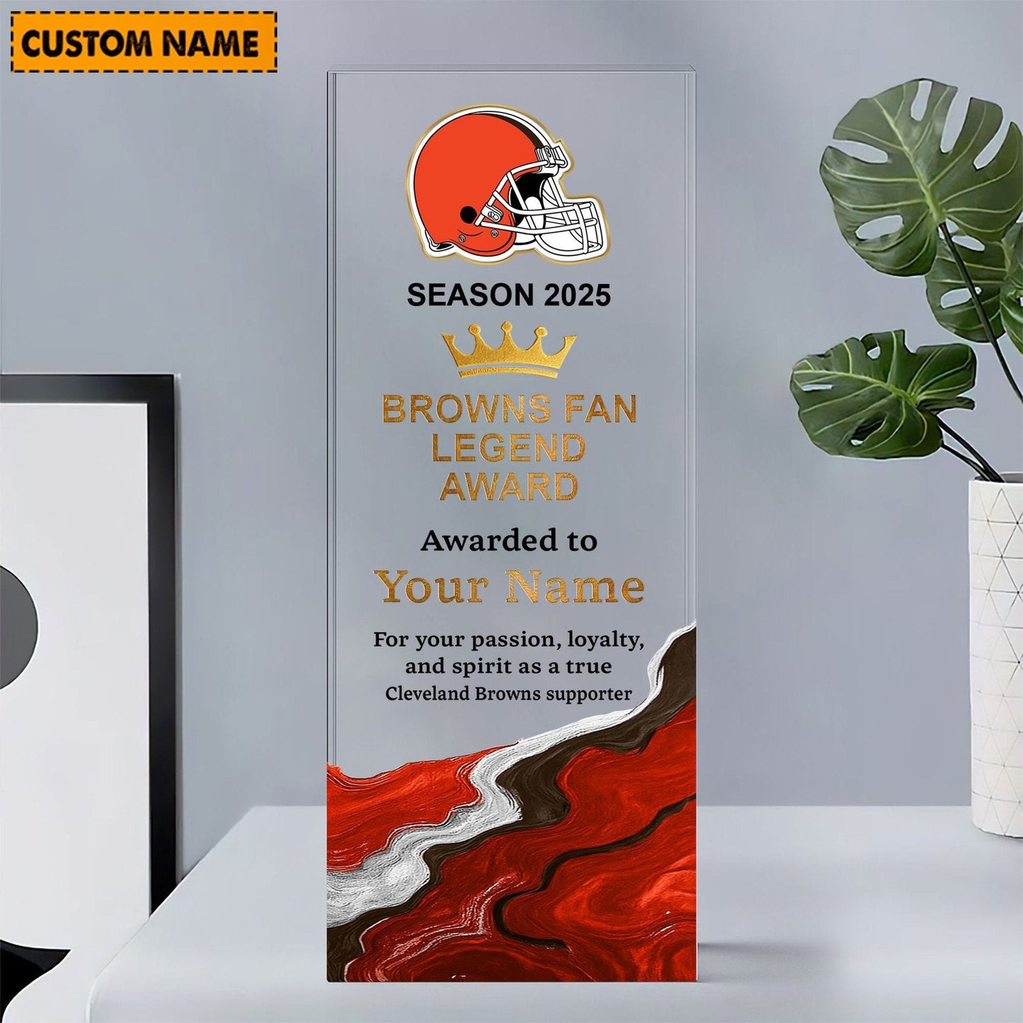 CLE NFL Personalized Acrylic Award Plaque Funny Christmas Gift For Family DDT NTL