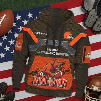 CLE Premium NFL 3D Half Zip Hoodie DDT NTL