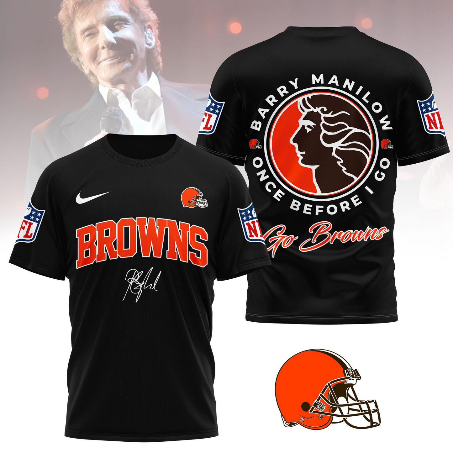 CLE Premium NFL Barry Manilow Fan Shirt DDT CTND