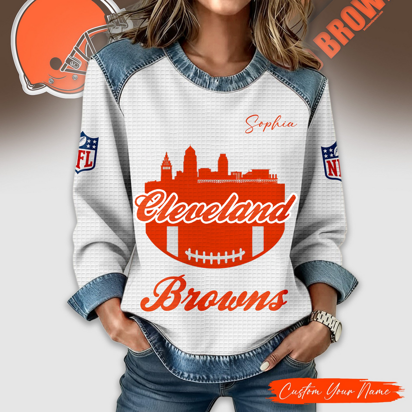 CLE Premium NFL City Skyline Print Casual Sweatshirt DDT 081125 CTND