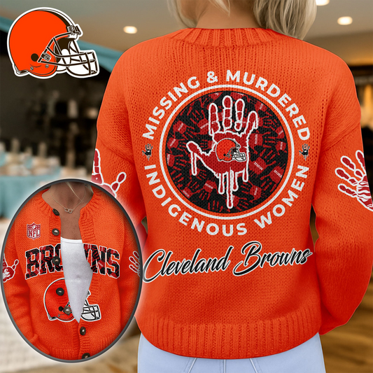 CLE Premium NFL Cozy Knit Cardigan DDT NTL