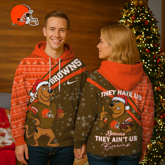 CLE Premium NFL Funny Christmas Scooby Doo 3D Hoodie DDT CTND