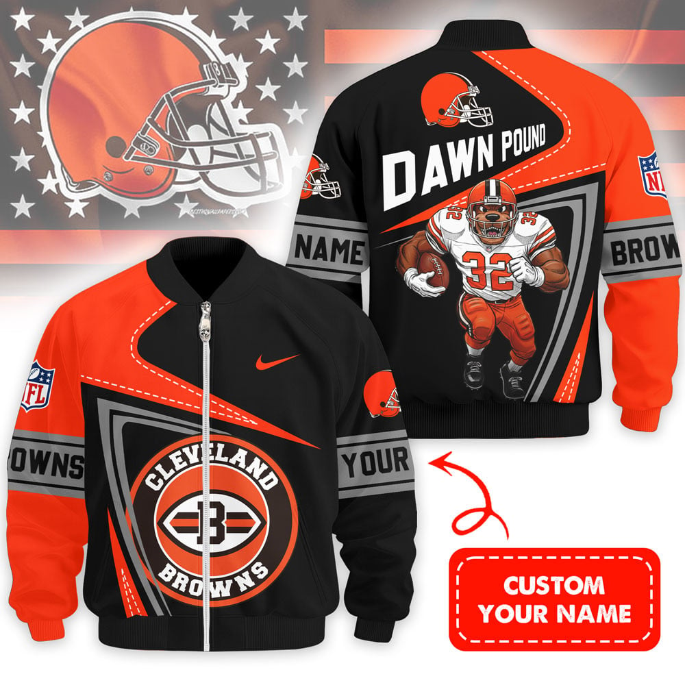 CLE Premium NFL Game Day 3D Bomber Jacket DDT NTL