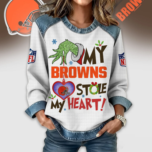 CLE Premium NFL Grinch Womenƒ??s Casual Sweatshirt DDT 081125 NTL