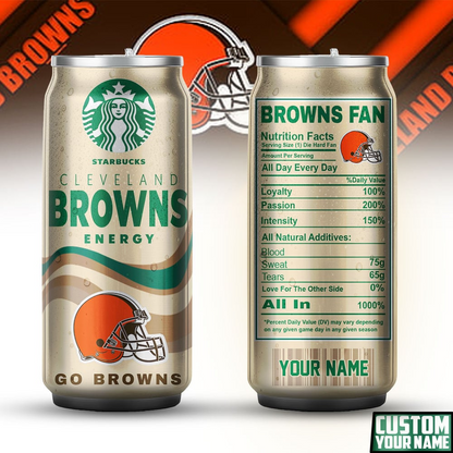 CLE Premium NFL Starbucks Energy Can Tumbler DDT  NTL
